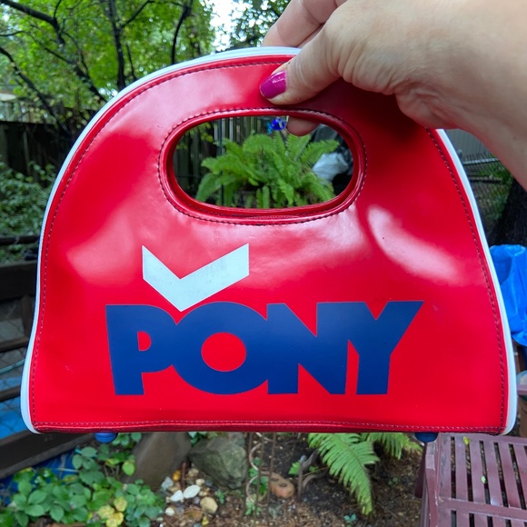 PONY Vintage Red Y2K Vinyl Mini Bag - Picture 5 of 11